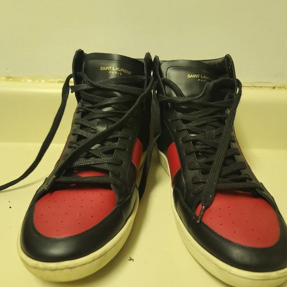 *RARE* Saint Laurent YSL Men's Red Black - Picture 7 of 10